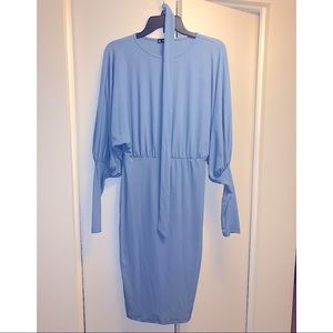 Long sleeve blue dress